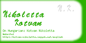 nikoletta kotvan business card